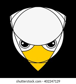 Falcon or eagle head. Raptor isolated on black. Applied for t-shirt, website etc