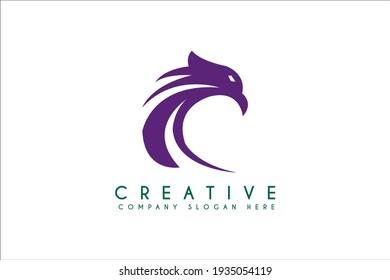 Falcon eagle logo design vector illustration. Falcon eagle icon design. Suitable for business and management logos isolated on white background