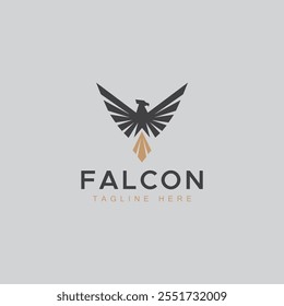 Falcon or Eagle logo design with vector template