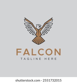 Projeto de logotipo Falcon ou Eagle com modelo vetorial