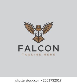 Projeto de logotipo Falcon ou Eagle com modelo vetorial