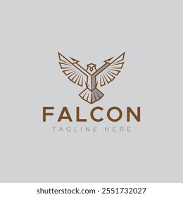 Projeto de logotipo Falcon ou Eagle com modelo vetorial