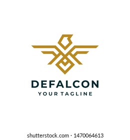 Falcon or eagle logo and icon design vector.