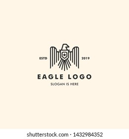 Falcon Eagle Logo Retro Vintage Vector Icon