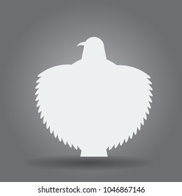 Falcon eagle logo silhouette with outspread wings isolated.