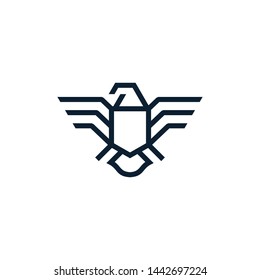 falcon eagle logo. vector icon. line outline illustration design