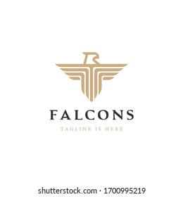 Falcon eagle logo vector icon illustration