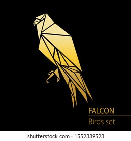 falcon eagle logo vector.Golden Eagle Phoenix Bird Logo Design template, bird logo design, classy logo.bird polygon falcon trademark