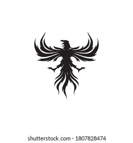 Falcon, eagle Logo and wings Template vector illustration design icon