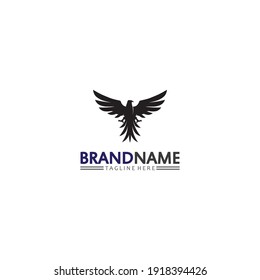 Falcon, eagle Logo and wings Template vector illustration design icon