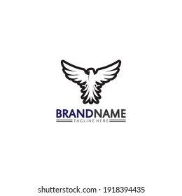 Falcon, eagle Logo and wings Template vector illustration design icon