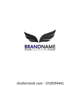 Falcon, eagle Logo and wings Template vector illustration design icon
