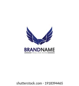 Falcon, eagle Logo and wings Template vector illustration design icon