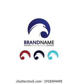 Falcon, eagle Logo and wings Template vector illustration design icon