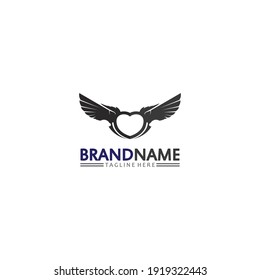Falcon, eagle Logo and wings Template vector illustration design icon