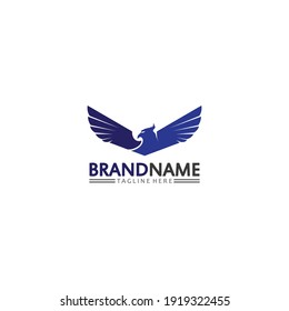 Falcon, eagle Logo and wings Template vector illustration design icon