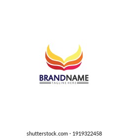 Falcon, eagle Logo and wings Template vector illustration design icon