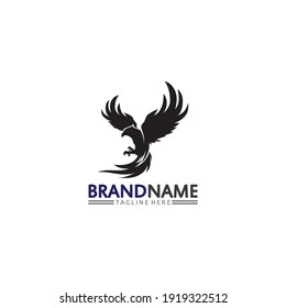 Falcon, eagle Logo and wings Template vector illustration design icon