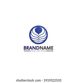 Falcon, eagle Logo and wings Template vector illustration design icon