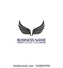 Falcon, eagle Logo and wings Template vector illustration design icon