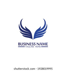 Falcon, eagle Logo and wings Template vector illustration design icon