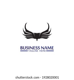 Icono de diseño de ilustración vectorial de plantilla, logotipo de águila y alas