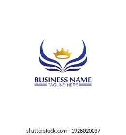 Falcon, eagle Logo and wings Template vector illustration design icon