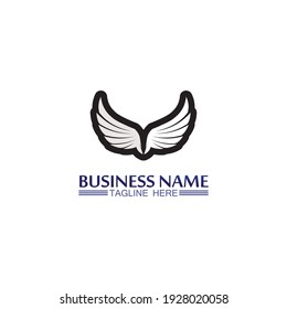 Falcon, eagle Logo and wings Template vector illustration design icon