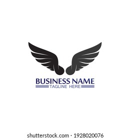 Falcon, eagle Logo and wings Template vector illustration design icon