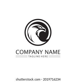 Falcon, eagle Logo and wings Template vector illustration design icon