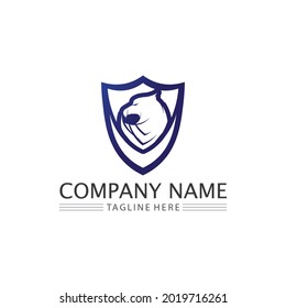 Falcon, eagle Logo and wings Template vector illustration design icon
