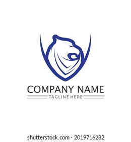 Falcon, eagle Logo and wings Template vector illustration design icon