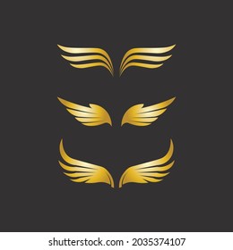Falcon, eagle Logo and wings Template vector illustration design icon
