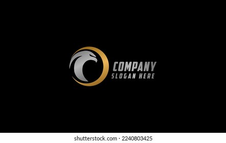 Falcon Eagle perch logo design vector illustration. Falcon perch icon. Usable for Business and Animal wildlife Logos, Isolated on white background