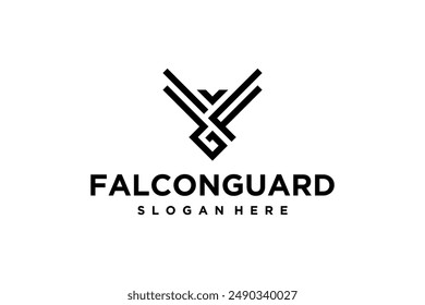 falcon, eagle security logo design template vector