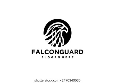 falcon, eagle security logo design template vector