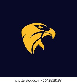 falcão, eagle segurança logotipo design template vetor. ouro e azul