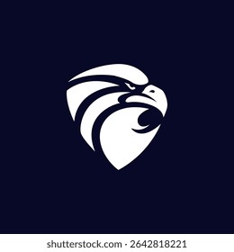falcão, eagle segurança logotipo design template vetor. azul branco