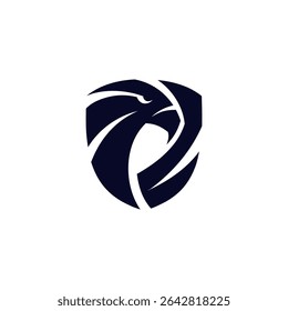 vetor de modelo de design de logotipo de segurança do falcon, eagle. Escudo Falcão