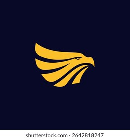 falcon, eagle segurança logotipo design template vetor. águia dourada dentro de uma forte força.
