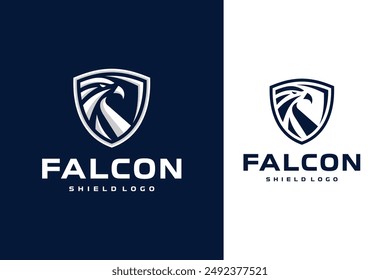 falcon or eagle shield logo design template	