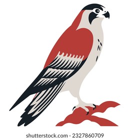 Falcon Eagle vector icon Japanese illustration style