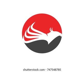 Falcon eagle wing logo design template