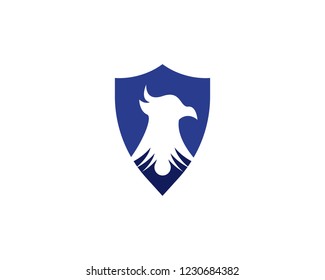Falcon egle bird shield logo vector