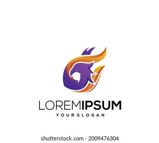 falcon fire icon logo design template