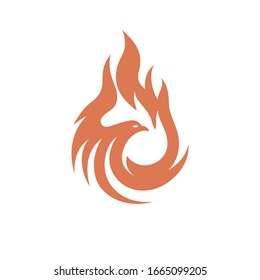 Falcon fire template logo vector