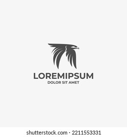 Falcon flying fast logo vector