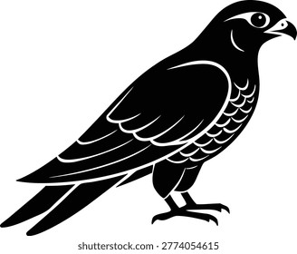 Falcon hawk bird standing symbol illustration