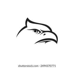 Vector con el logo de la cabeza del águila halcón. Ilustración del logotipo de la vida silvestre del depredador del ave águila