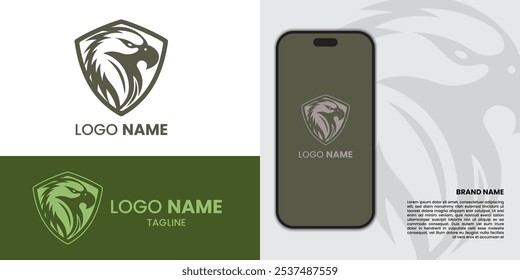 Falcon head flat logo design, suitable for sports brand and mascot with vector illustrator